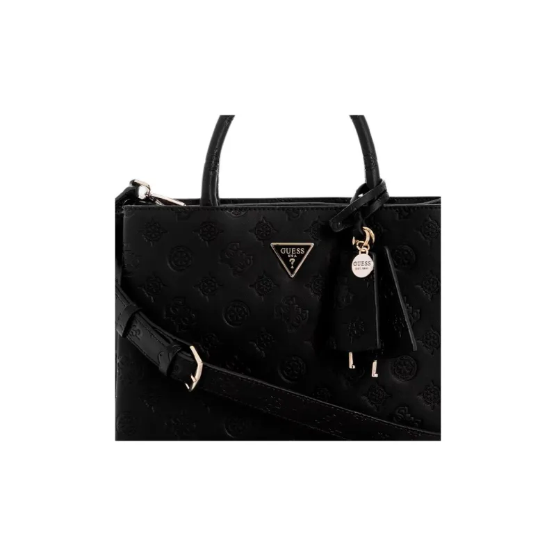 GUESS Artificial Leather Tote Bag Shopping Bag Portable Crossbody Bag Shoulder Bag Women's Black-4
