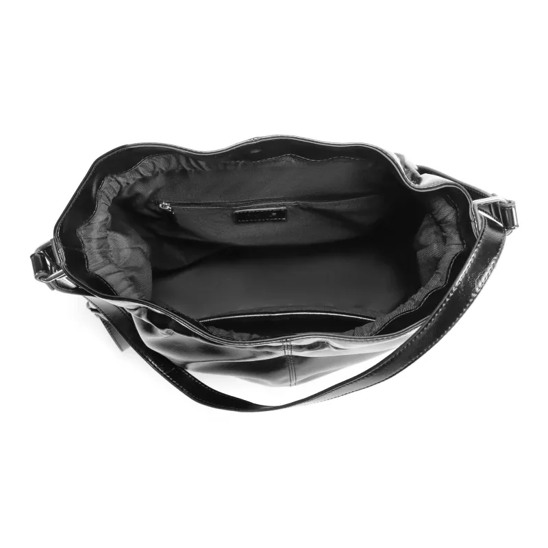 BELLE Artificial Leather Bucket Bag, Shoulder Bag Tubas Women's Black-2