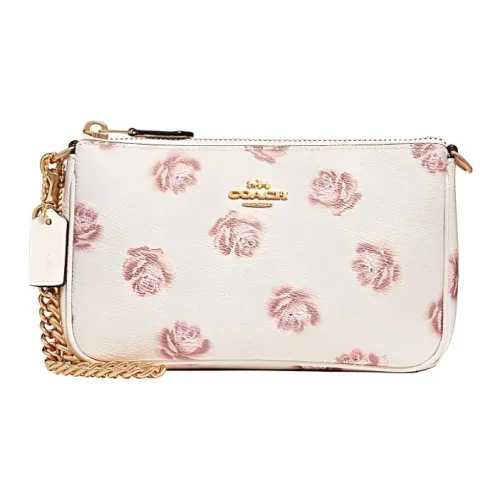 COACH Nolita Canvas Mahjong Bag Shoulder Bag Clutch Wrist Bag Small Size Women's White