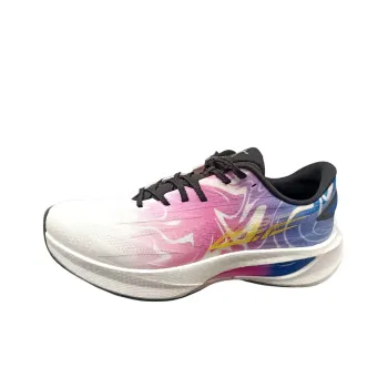 QIAODAN Anti Slip And Wear Resistant Rebound Low Top Sprint Running Shoes Men's White Pink Purple