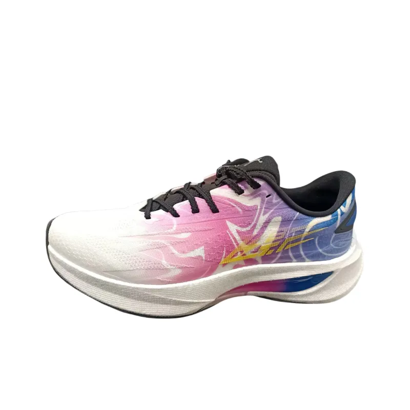 QIAODAN Anti Slip And Wear Resistant Rebound Low Top Sprint Running Shoes Men's White Pink Purple-0