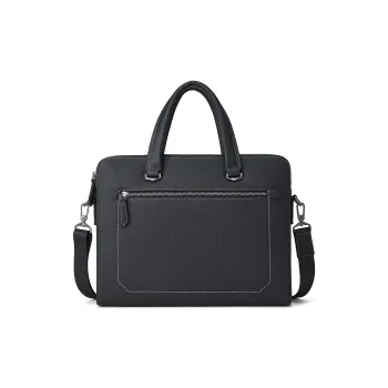 ROBERTA DI CAMERINO Cow Leather Briefcases Large Size Men's Black