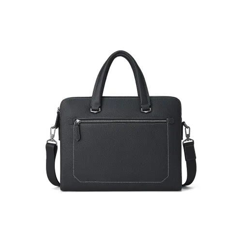 ROBERTA DI CAMERINO Cow Leather Briefcases Large Size Men's Black