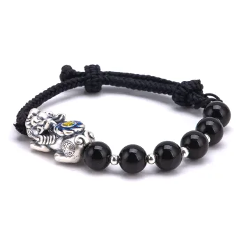 BLESSED BULLET Obsidian Bracelets Men's