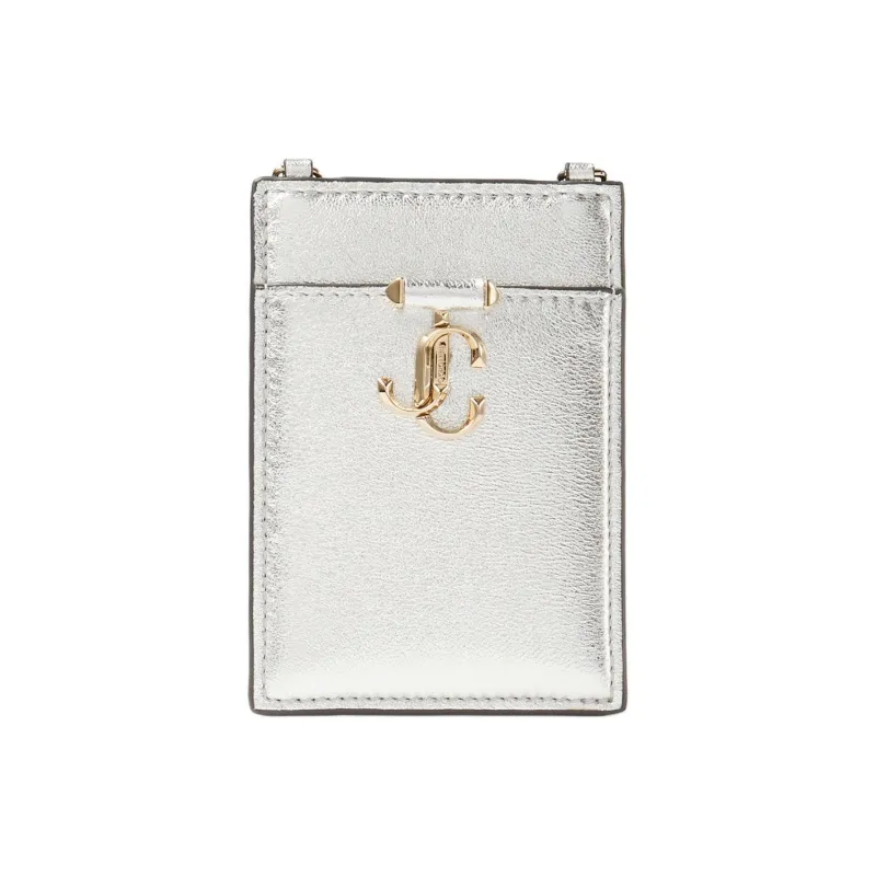 Jimmy Choo Nappa Leather Card Holder Women's Silver-0