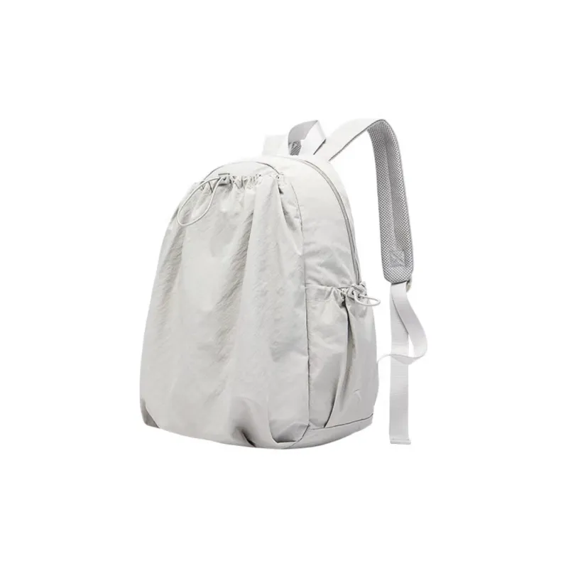 Anta Washed Cloth Backpack Medium Size Unisex Night Mist Gray-1