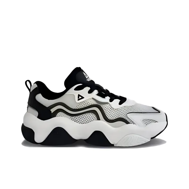 PEAK Durable Breathable Low Top Chunky Sneakers Women's Beige White Black-1