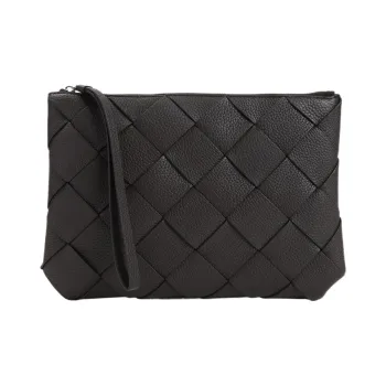 Bottega Veneta Calfskin Clutch Large Size Men's Dark Brown
