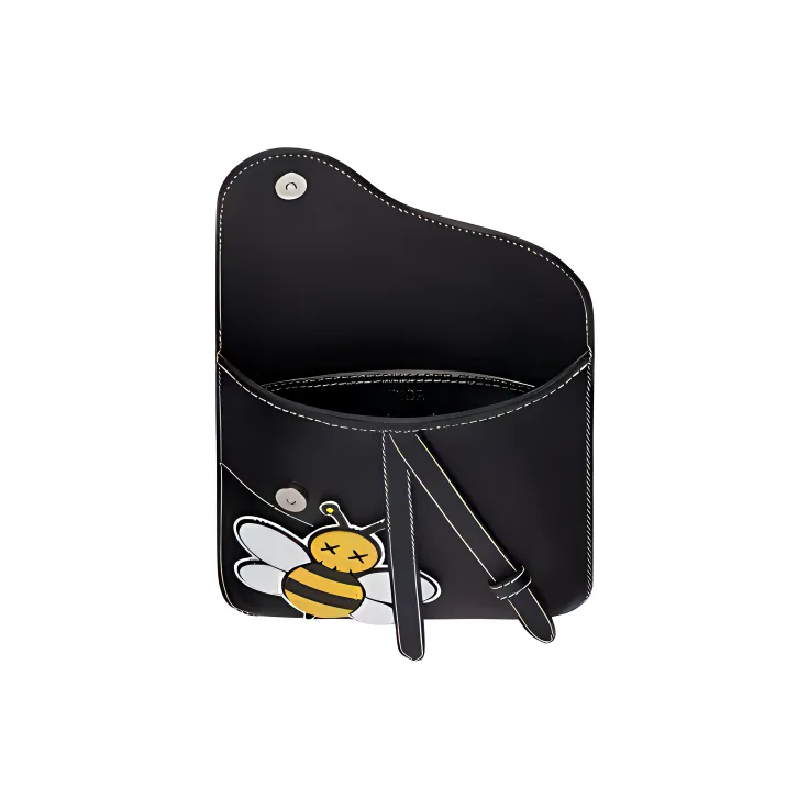 DIOR Shawn Collaboration Cow Leather Fanny Pack Sling Bag Shoulder Bag Crossbody Bag Unisex Black-1