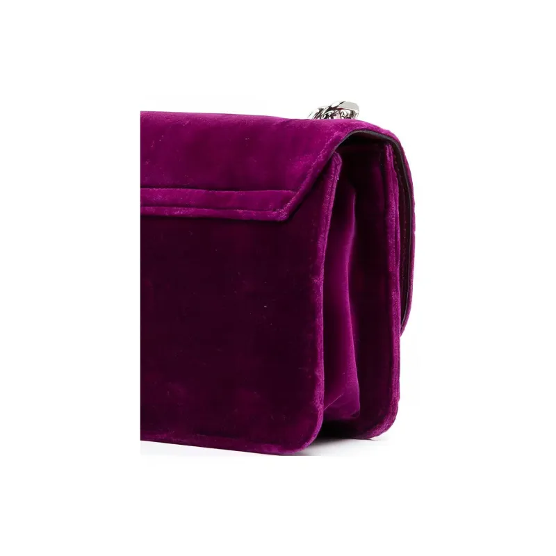 MOSCHINO Cotton Shoulder Bag Crossbody Bag Women's Purple-3