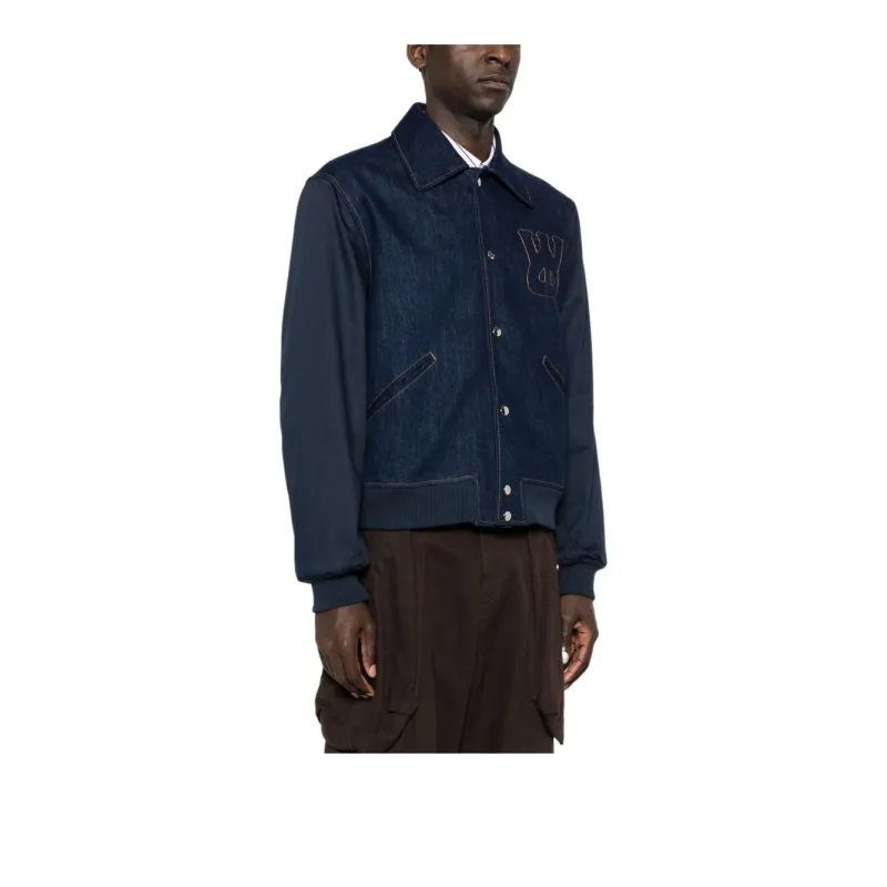 Wales Bonner Echo Denim Varsity Jacket-2