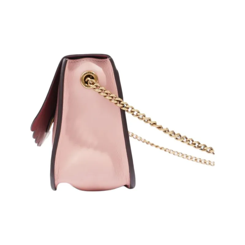 COACH Bowery Cow Leather Crossbody Bag, Shoulder Bag, Chain Bag Small Size Women's Peony Red-1