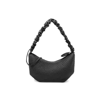 BELLE Fabric Crescent Bag Shoulder Bag Large Size Women's Black/White