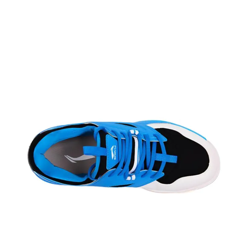 LiNing Shock Absorbers With Slip Resistant And Abrasion Resistant Properties Low Top Badminton Shoes Men's Blue Black-3