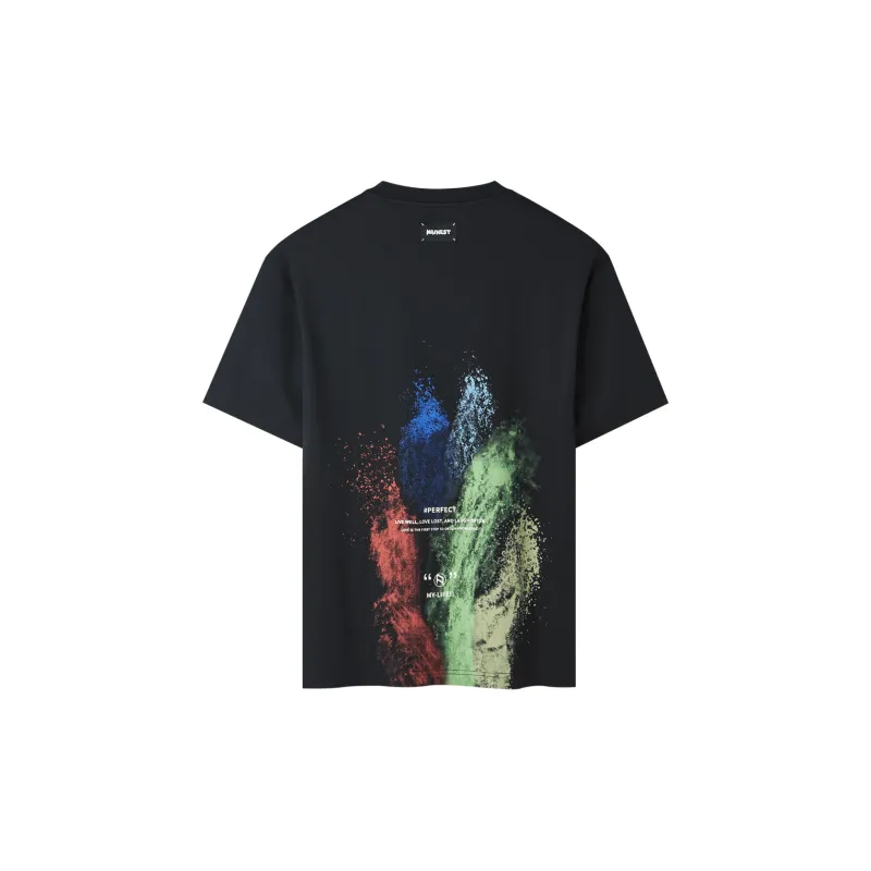 HLA Short Sleeved T Shirts Men's Black Pattern-1