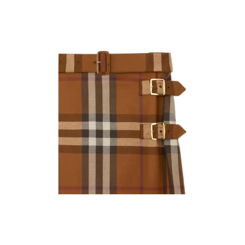 Burberry FW22 Casual Long Skirt Women's Brown-5