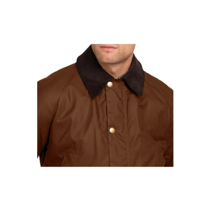 BARBOUR Ashby Press stud Wax Jacket-4