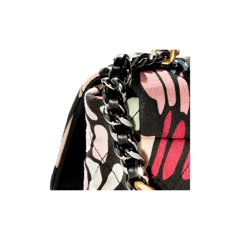 CHANEL 19Bag Cotton Shoulder Bag, Crossbody Bag, Handbag Women's Multicolor-5