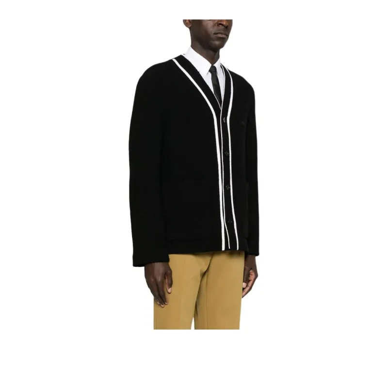 GUCCI Logo Embroidered Button Up Knit Cardigan-3