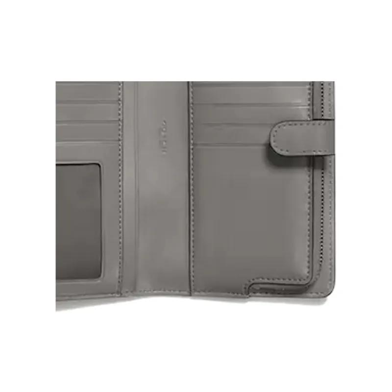 COACH Skinny Wallet Solid Color Cow Leather Wallet Women's Black Umber Gray-3