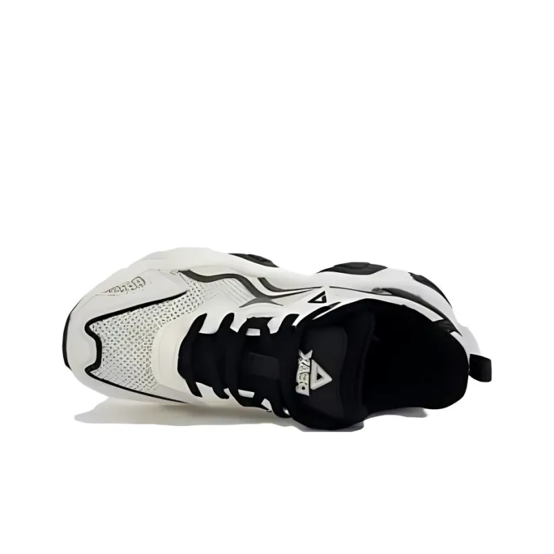 PEAK Durable Breathable Low Top Chunky Sneakers Women's Beige White Black-3
