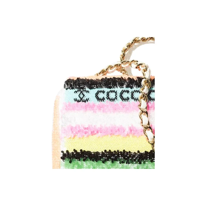 CHANEL 22SS Metal One Shoulder Handbag, Crossbody Bag Mini Women's Multicolor-3
