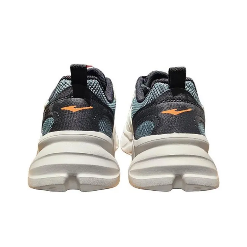 Erke Non slip Wear resistant Shock Absorption Low Top Chunky Sneakers Men's Gray Black-3