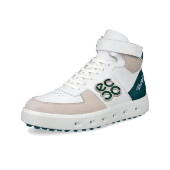 Ecco Street 720 Series High Top Golf Shoes Men's White Green
