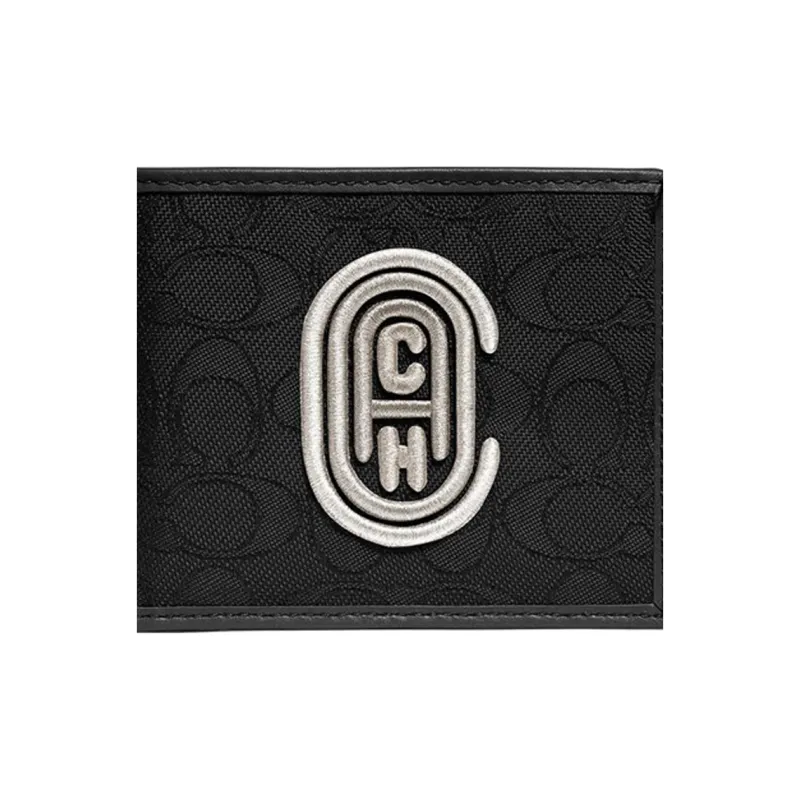 COACH Billfold Wallet Canvas 50% Off Wallet Men's Black Gray-5