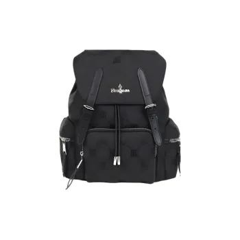 Biyin Leufen Fabric Synthetic Leather Patchwork Backpack Unisex Multicolor