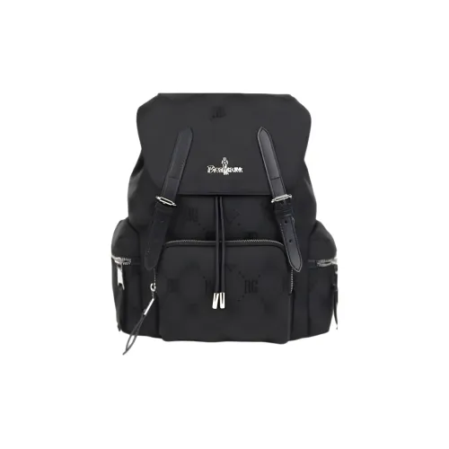 Biyin Leufen Fabric Synthetic Leather Patchwork Backpack Unisex Multicolor