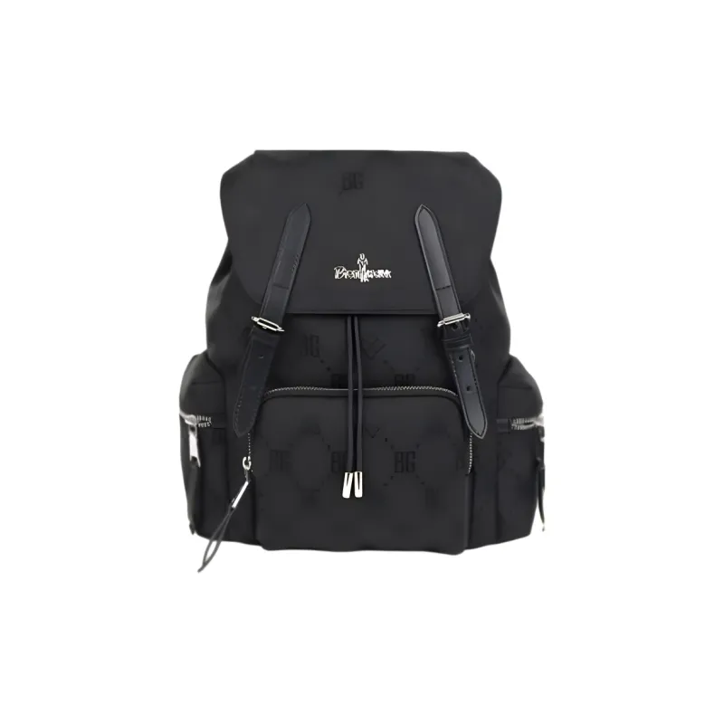 Biyin Leufen Fabric Synthetic Leather Patchwork Backpack Unisex Multicolor-0