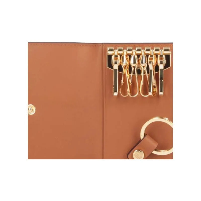 MCM Artificial Leather Key Pouch Men's Cognac-3