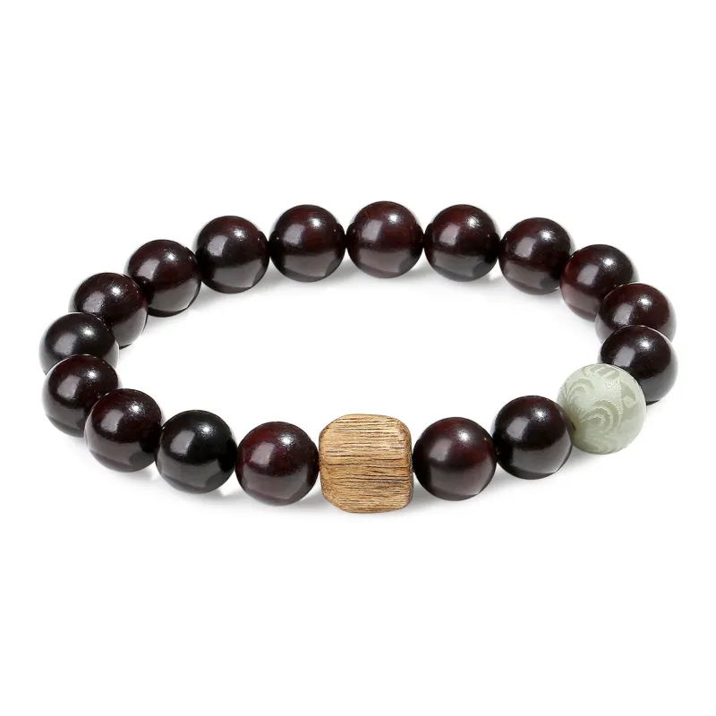 PUTUOSHANWENCHUANG Rosewood Bracelets Unisex-0