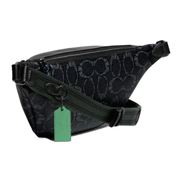 COACH MBJ Collaboration League Canvas With Leather Crossbody Bag Sling Bag Fanny Pack Large Size Men's Black-1