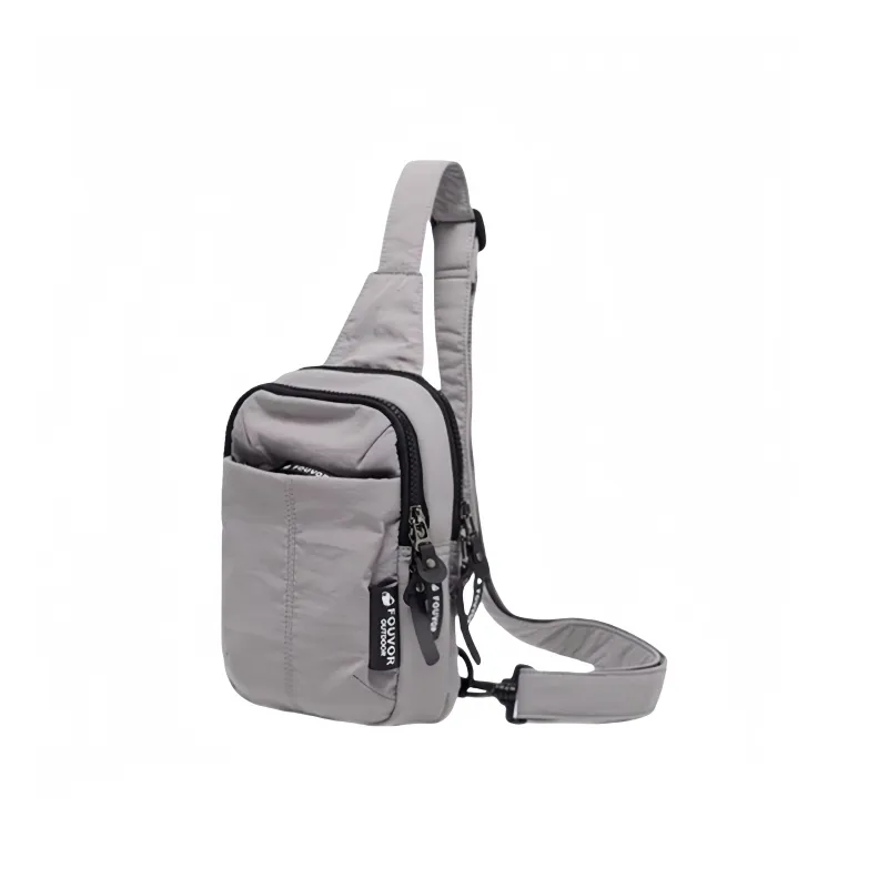 FOUVOR Nylon Fabric Sling Bag Regular Unisex Gray/Black/Yellow/Green-4