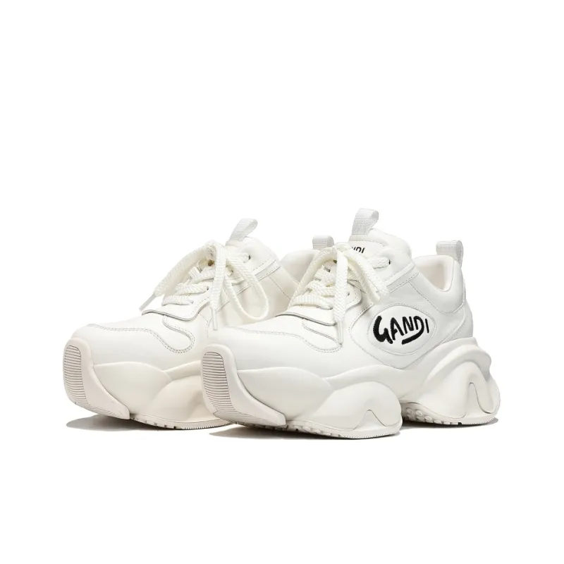 UanDi Anti Slip And Wear Resistant Height Increasing Low Top Chunky Sneakers Women's-2
