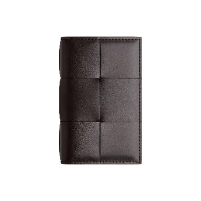 Bottega Veneta Leather Card Holder Men's Dark Chocolate-0