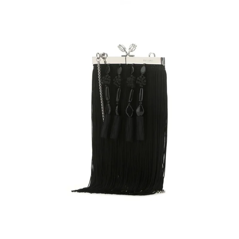 PRADA Nylon Crossbody Bag Shoulder Bag Women's Black-2