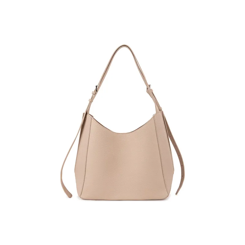 VENOF Top Grain Cow Leather Tote Bag, Shopping Bag, Shoulder Bag Women's Elephant Gray/Faux White-11