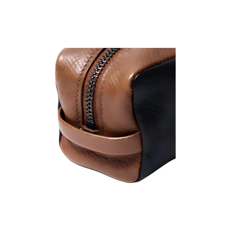 LONGCHAMP Leather Storage Bag Women's Black & Brown-4
