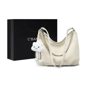 C°BANNER Cow Leather Underarm Tote Shoulder Bag Regular Women's Ecru