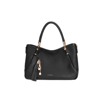 Geshiman Cow Leather Handbag Regular Women's Black/Maroon/Dark Blue/Caramel/Burgundy