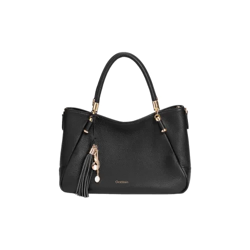 Geshiman Cow Leather Handbag Regular Women's Black/Maroon/Dark Blue/Caramel/Burgundy