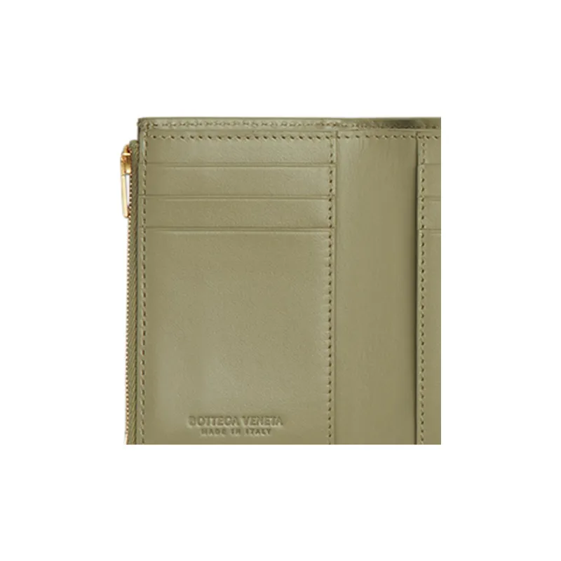 Bottega Veneta Cow Leather Wallet Women's Green-4