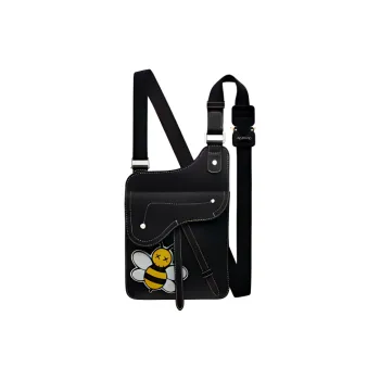 DIOR Shawn Collaboration Cow Leather Fanny Pack Sling Bag Shoulder Bag Crossbody Bag Unisex Black
