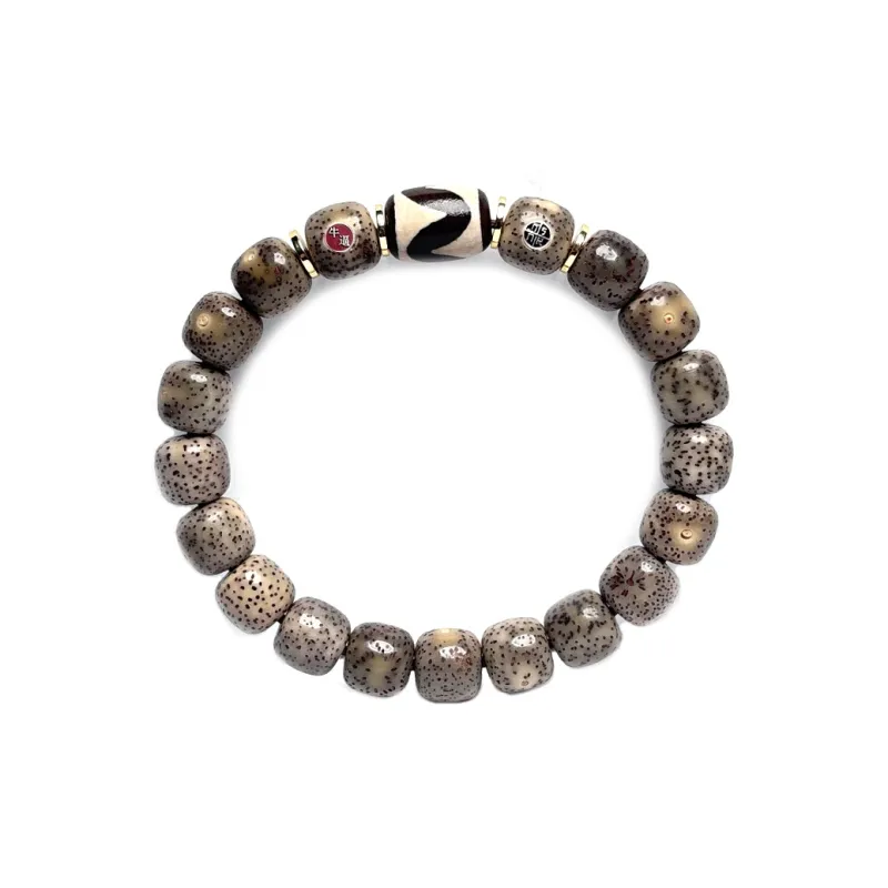 MOUNTAINS AND MANS Star Moon Bodhi Seeds New Chinese Style Good Luck Beaded Bracelet Unisex-1