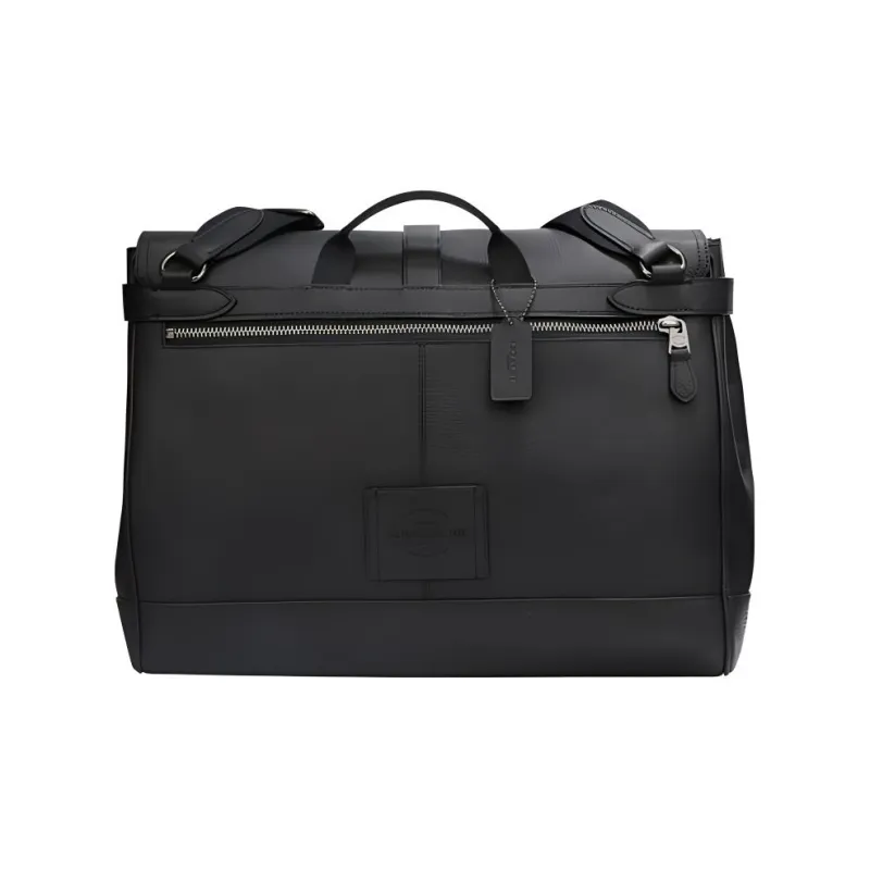 COACH Hudson Pebbled Leather Messenger Bag Handbag Shoulder Bag Crossbody Bag Large Size Men's Black-2