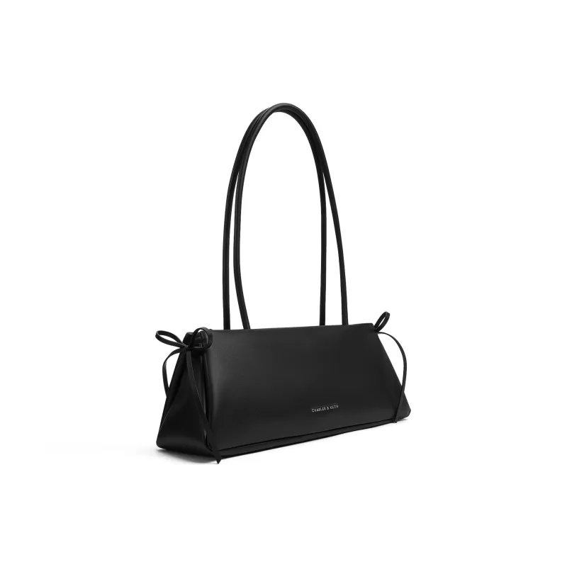 CHARLES&KEITH PU Shoulder Bag Medium Size Women's Light Pink/Noir Black/White/Sea Salt Blue-1