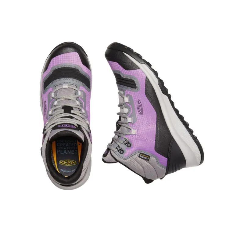 KEEN Anti Slip Wear Resistant Mid Top Hiking Shoes Women's Gray Purple-2